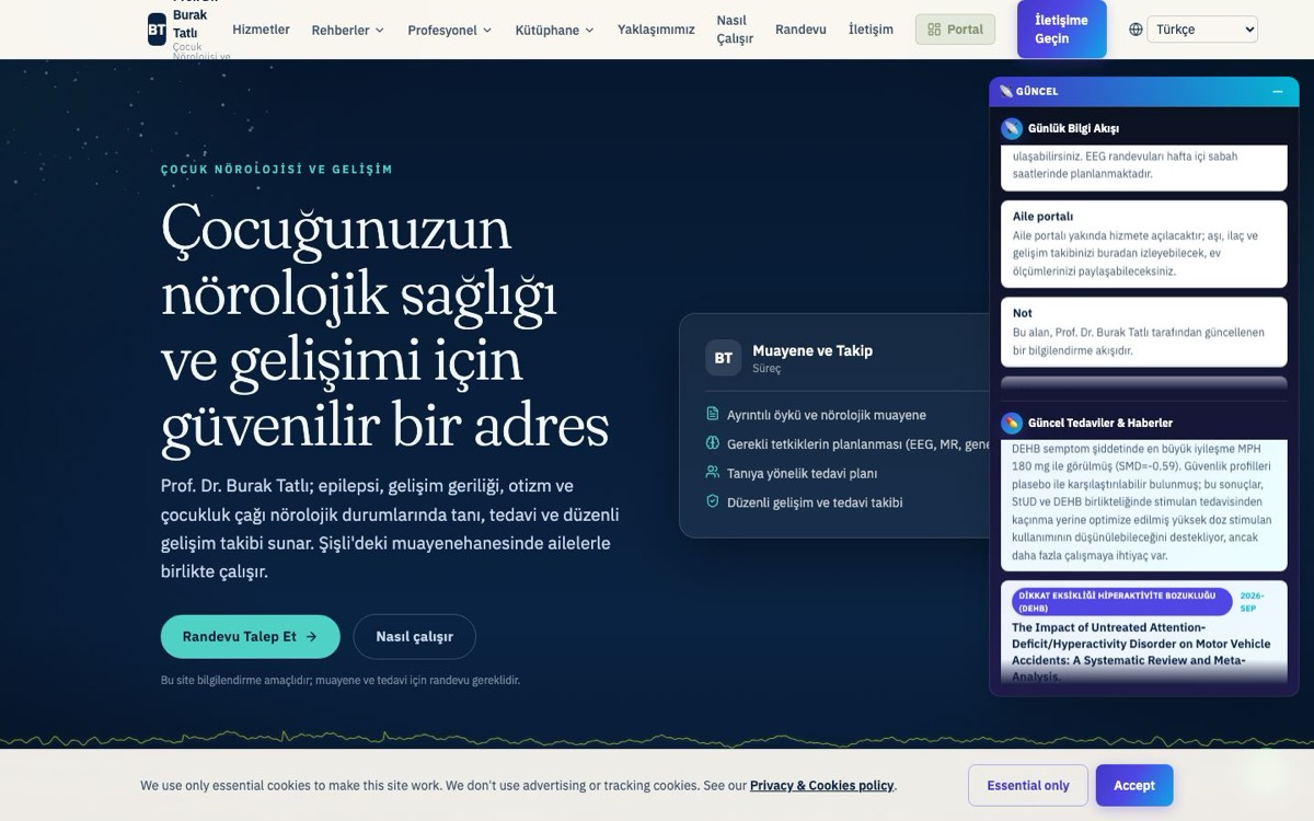 Homepage of buraktatli.com