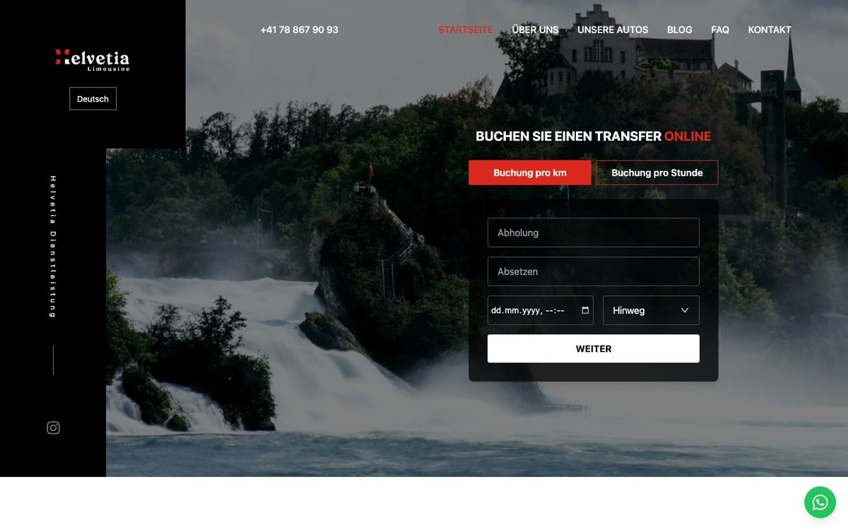 Homepage of Helvetia Limousine