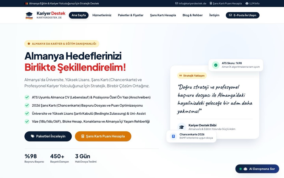 Homepage of Kariyer Destek