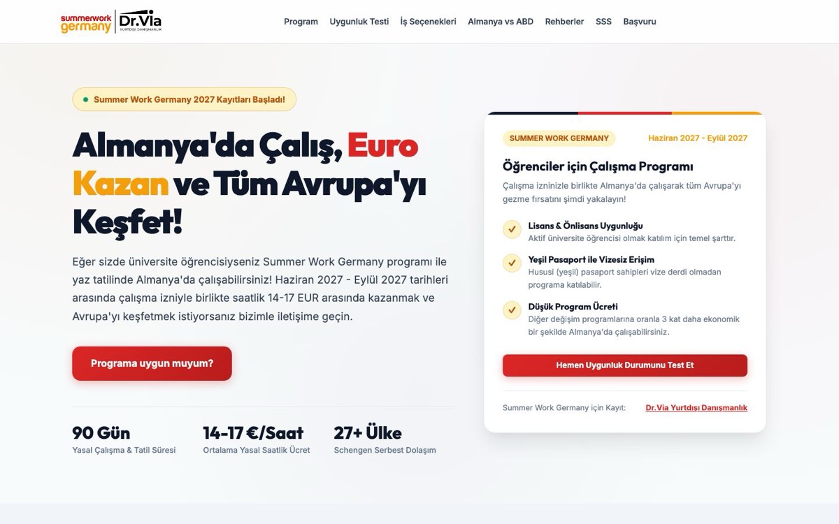 Homepage of Summer Work Germany