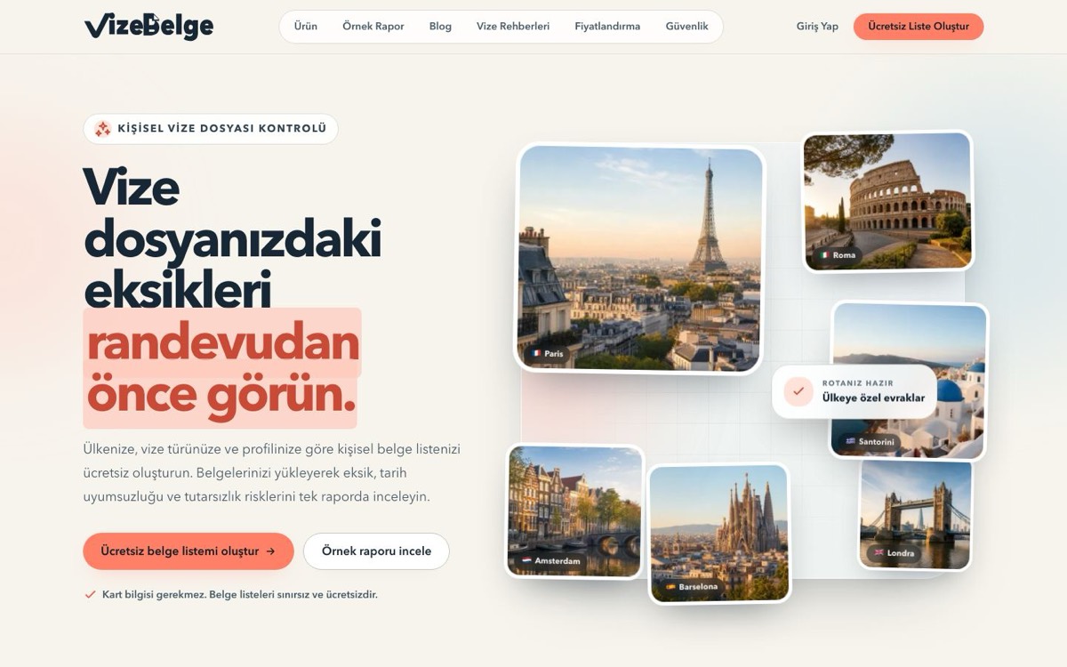 Homepage of VizeBelge